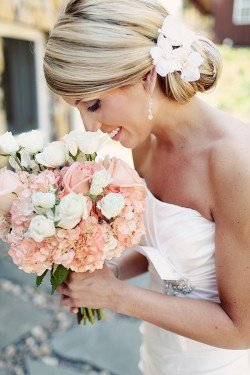 Pink Rose and Hydrangea Bouquet