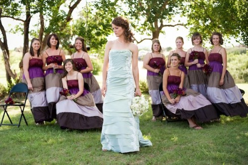 Purple Multicolored Casual Bridesmaids Dresses