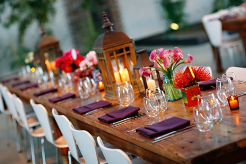 Purple and Red Table Wedding Ideas