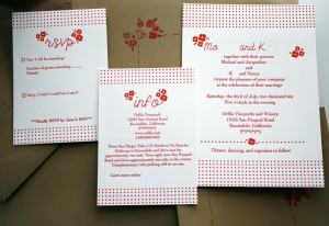 Red Letterpress Wedding Invitations