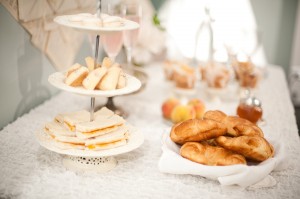 Tea Sandwiches and Croissants Breakfast Display Ideas