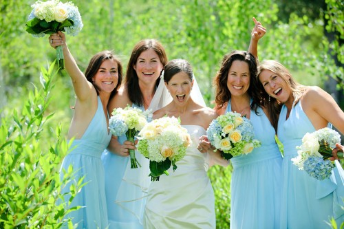 Blue Chiffon Bridesmaid Dresses