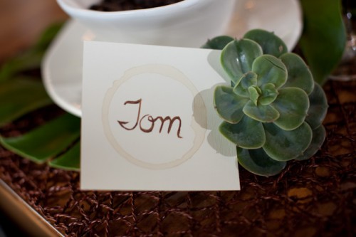Coffee Stained Place Cards