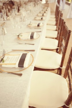 Elegant Brown and White Wedding Table