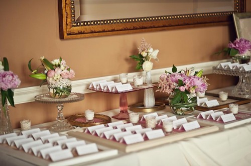 Escort Cards on Decorative Picture Frames