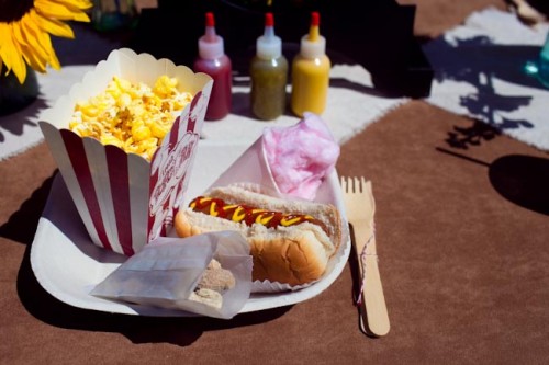Fair Theme Wedding Ideas Hot Dogs and Popcorn