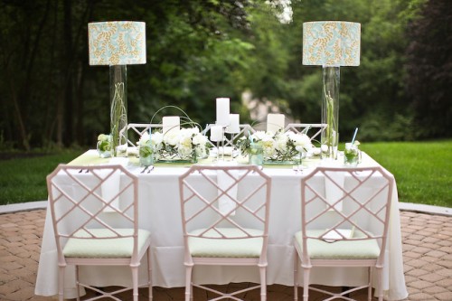 Light Blue and Sage Green Wedding Tabletop