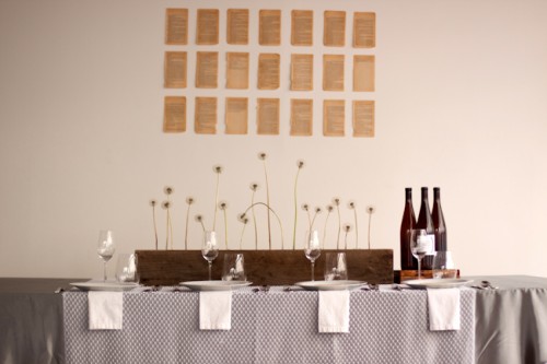 Modern Gray Brown and White Table Wedding Color Palette