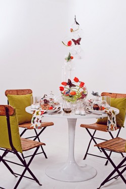 Modern Orange and Chartreuse Tabletop Wedding Ideas