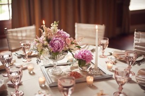 Pink and Champagne Vintage Tabletop Wedding Tablescape Ideas