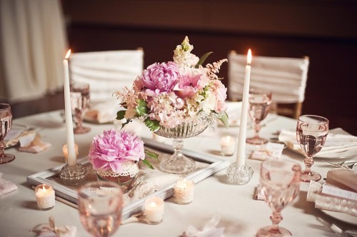 Pink and Gold Wedding Centerpiece Ideas