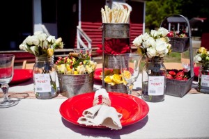 Red and White Farm Tabletop