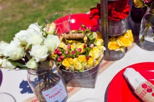 Red and Yellow Wedding Tabletop