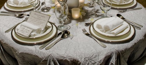 Silver and White Wedding Tabletop