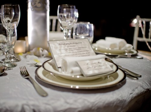 Silver and White Winter Place Setting