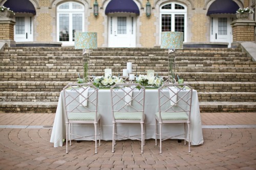 Soft Blue and Green Wedding Table Ideas