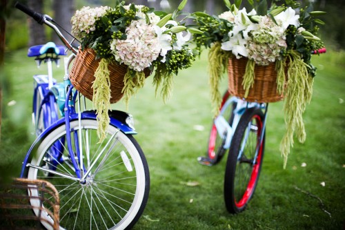 Vintage Bicycles with Flower Basket