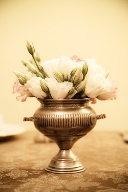 Vintage Pink and Silver Centerpiece
