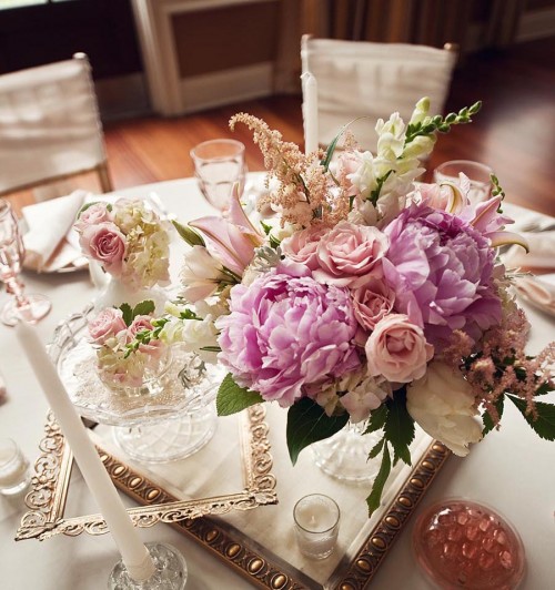 Vintage Purple and Pink Centerpieces