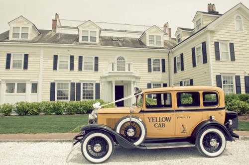 Vintage Yellow Cab Nantucket Wedding