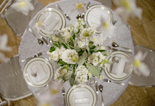 White Winter Wedding Table