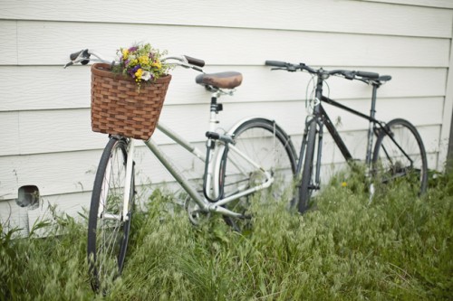 Bicycles with Flower Basket