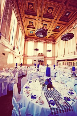 Blue and Gold Wedding Reception