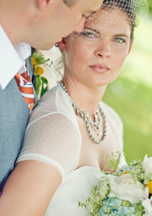 Colorful Vintage-Inspired Bride and Groom