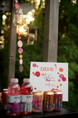 Pink and Red Drink Display
