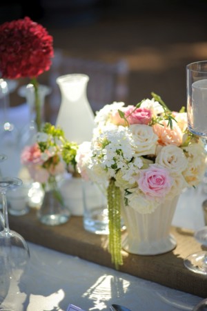 Pink and White Rose Centerpiece