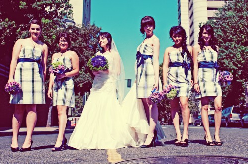Plaid Bridesmaids Dresses