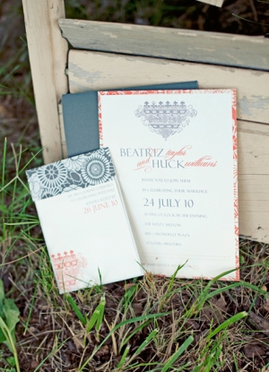 Red and Gray Wedding Invitations