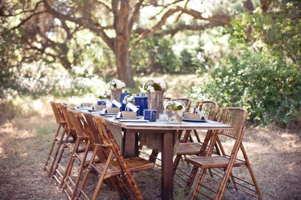 Rustic Outdoor Wedding Camping Theme Table