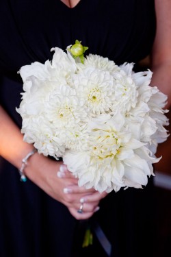 White Dahlia Bridesmaids Bouquet