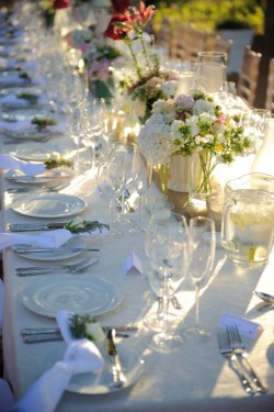 White and Green Wedding Table Decorations