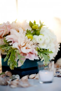White and Pink Square Centerpiece