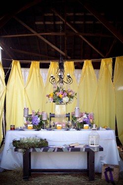 Yellow and Purple Barn Wedding Ideas