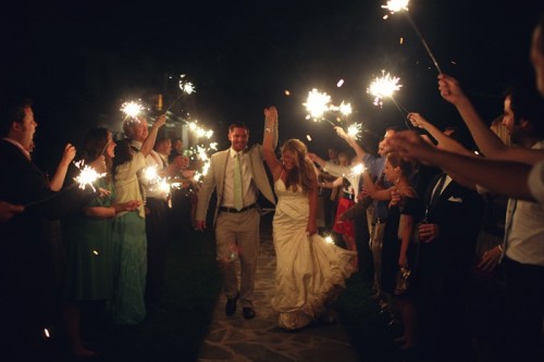 Bride-and-Groom-with-Sparklers