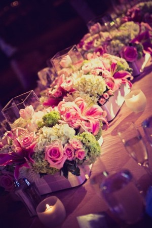 Pink-and-Green-Rose-Lily-Hydrangea-Centerpiece
