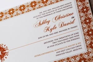 Red Orange Wedding Invitation