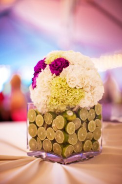 Wedding-Centerpiece-Limes-and-Hydrangeas