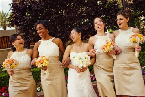 White-and-Gold-Bridesmaid-Dress