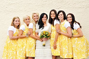 Yellow Paisley Bridesmaid Dress