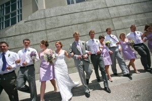 purple_grey_wedding_party_walking