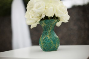 Blue and Green Paisley Vase