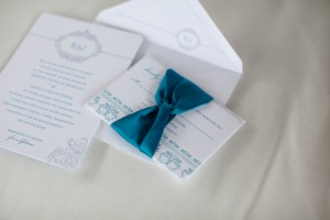 Turquoise Letterpress Invitation Suite