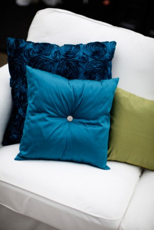 Turquoise and Green Wedding Pillows