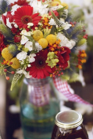 Vibrant-Red-and-Yellow-Farm-Flower-Arrangements