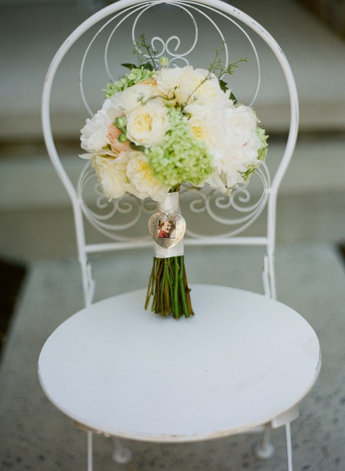 cream and green bride bouquet
