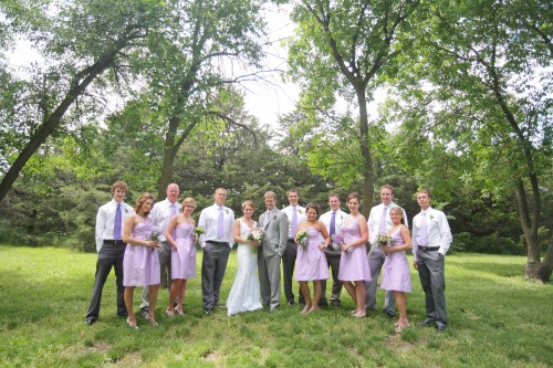 purple and lavender bridal party
